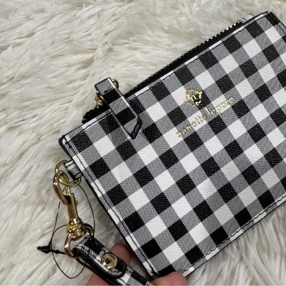 Nanette Lepore buffalo plaid small wristlet card case Vegan Leather NWOT - Picture 2 of 10